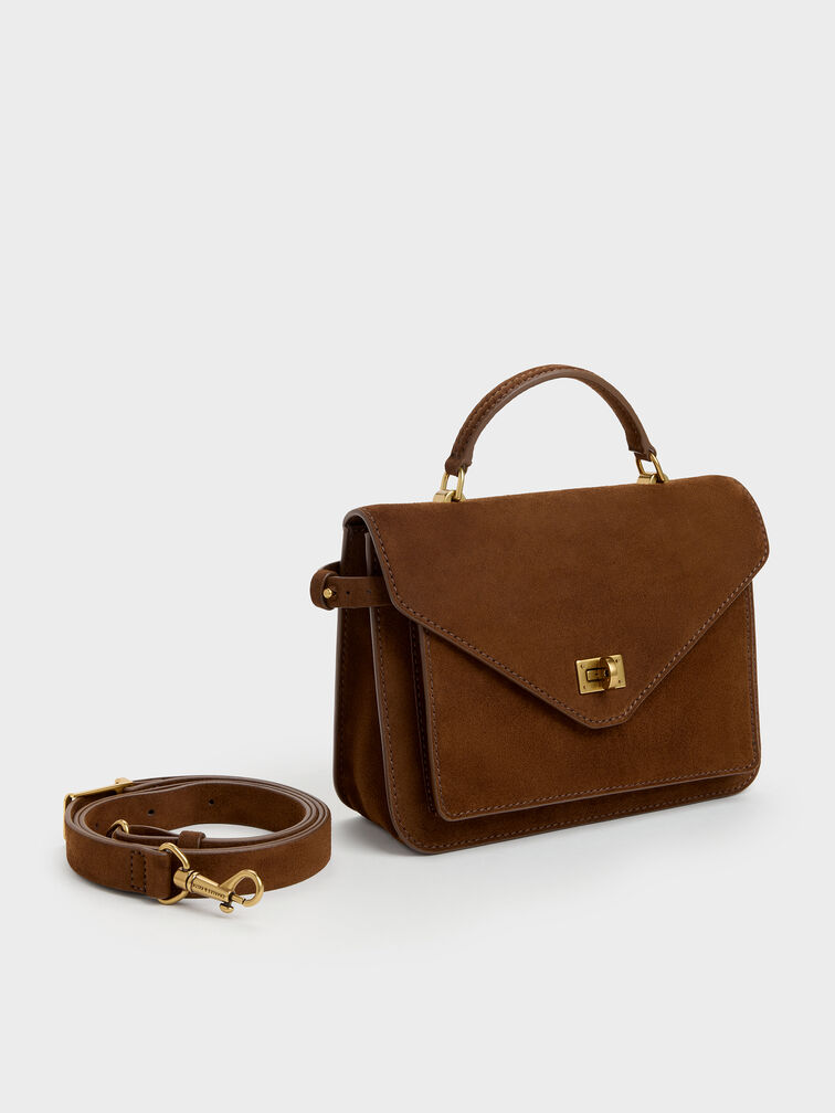 Mini Chance Turn-Lock Crossbody Bag, Pecan Brown, hi-res