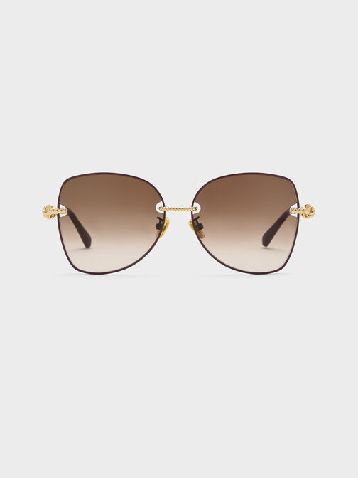 Sable Knot Butterfly Sunglasses, Burgundy, hi-res
