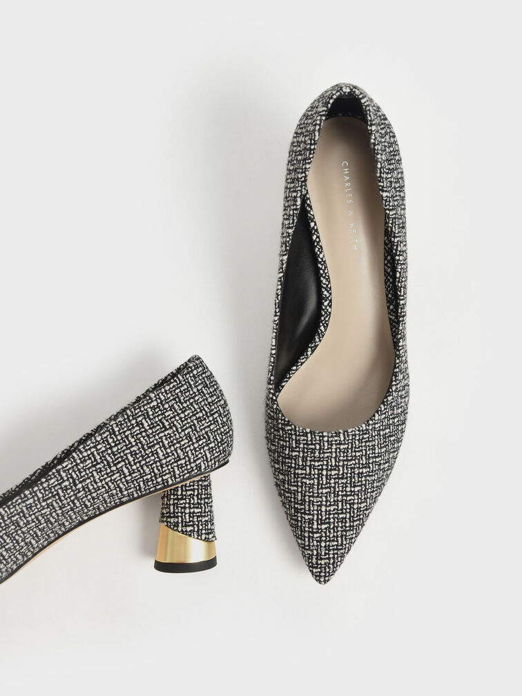 Cammie Tweed Metallic-Heel Pumps, Multi, hi-res