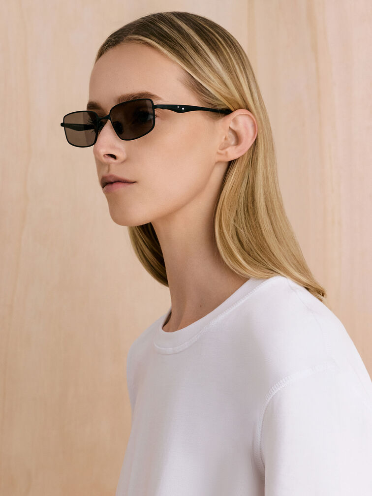 Celestia Rectangular Sunglasses, Noir, hi-res