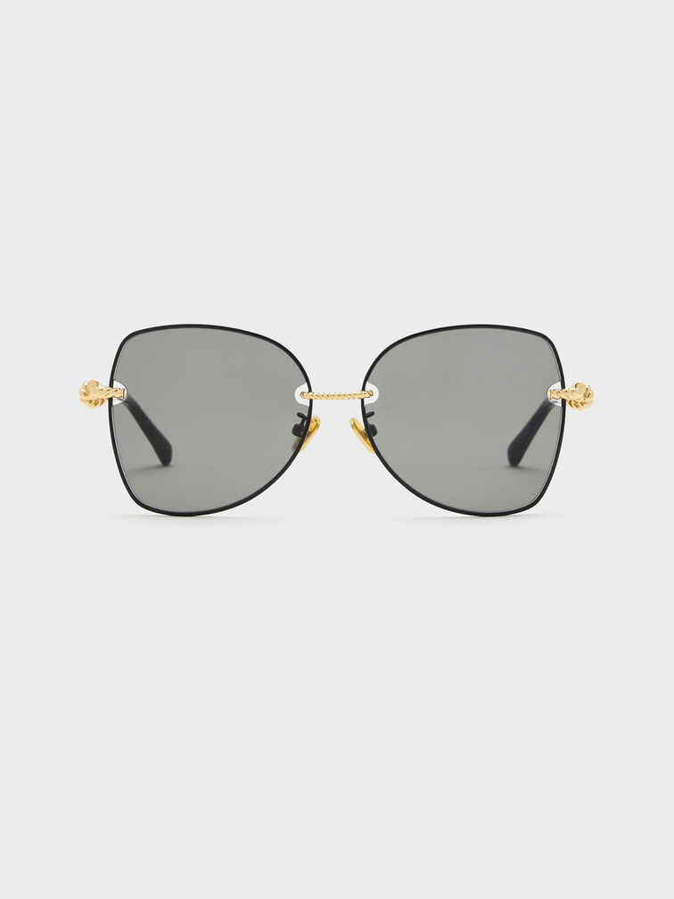 Sable Knot Butterfly Sunglasses, Black, hi-res