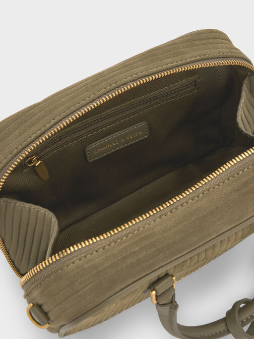 Mini Sianna Corduroy Bowling Bag, Deep Olive, hi-res