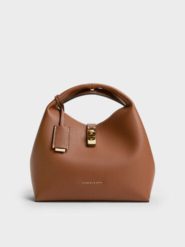 Chance Turn-Lock Bucket Bag, Chocolate, hi-res