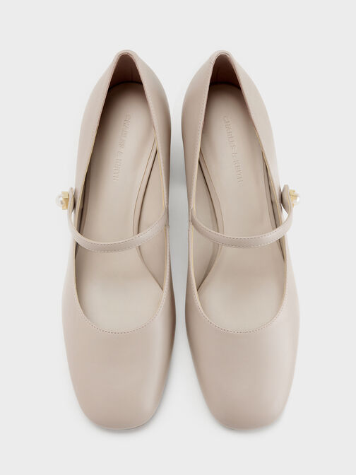 Marie Pearl Mary Jane Pumps, Taupe, hi-res