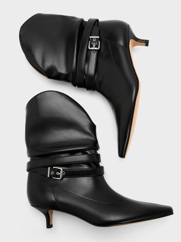 Karter Kitten-Heel Boots, Black, hi-res