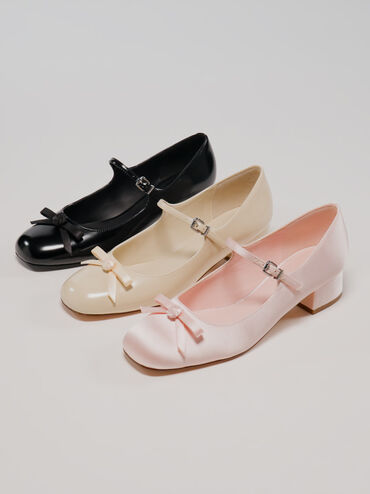 Kelis Rose-Bow Mary Jane Pumps, Beige, hi-res