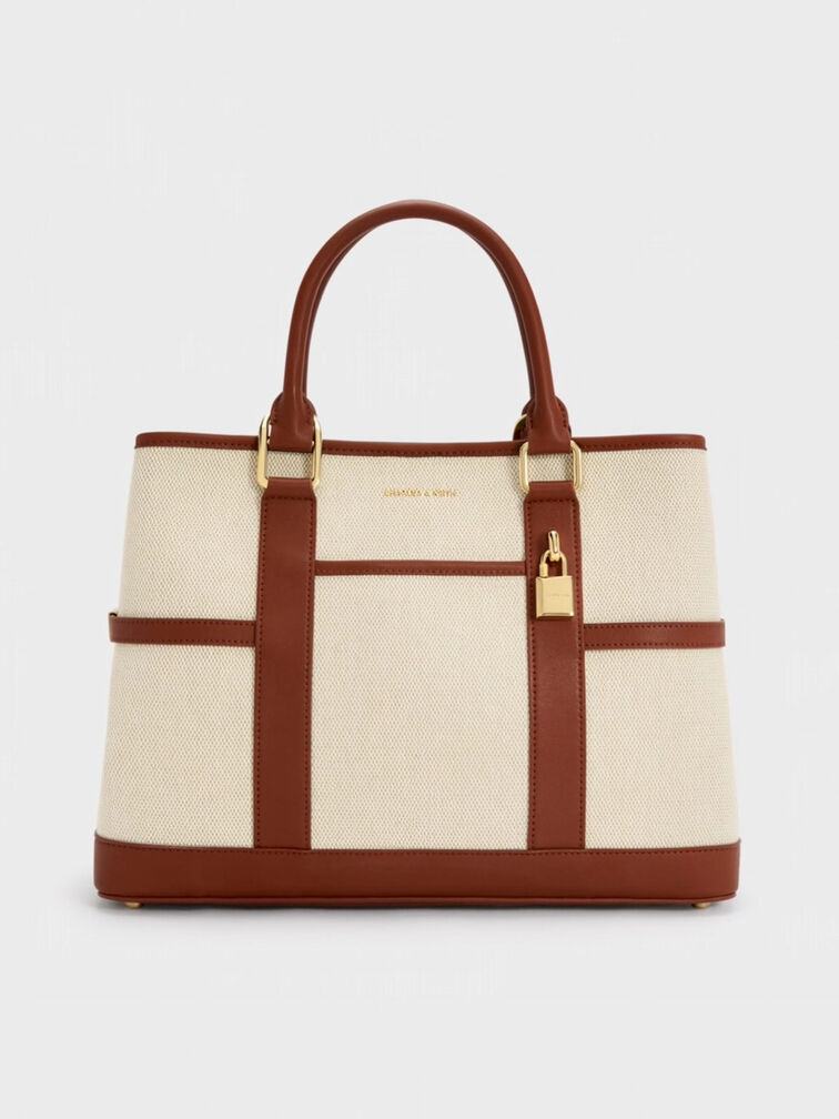 Scottie Canvas Tote Bag, Brick, hi-res