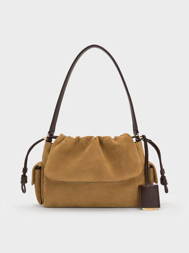 Khai Ruched Top Handle Bag, Sahara Sand, hi-res