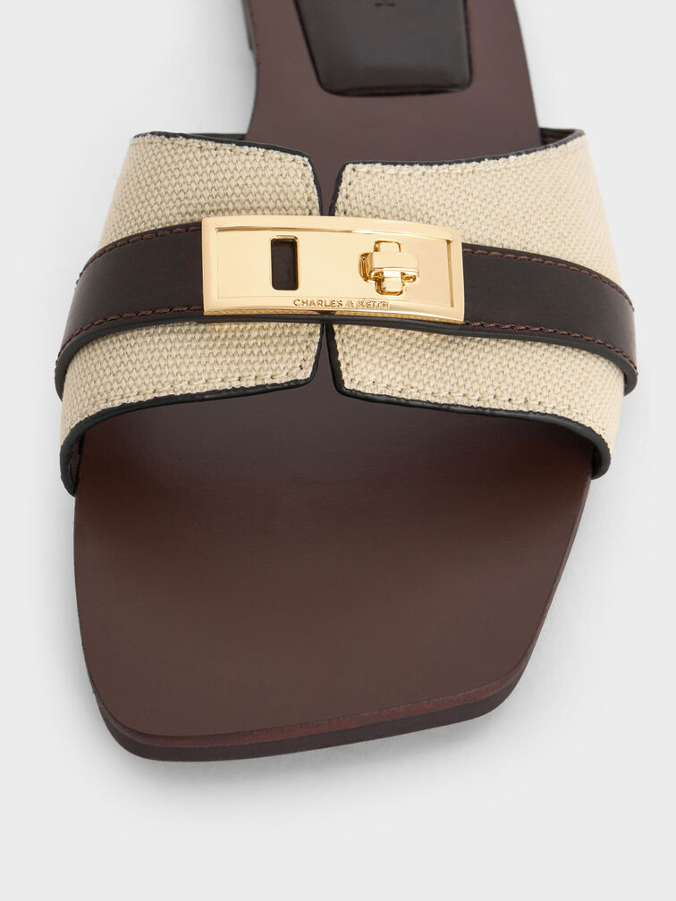 Lando Canvas Belted Slide Sandals, Multi, hi-res