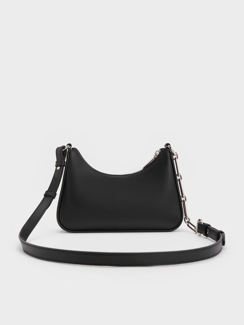 Lane Chain-Strap Shoulder Bag, Noir, hi-res