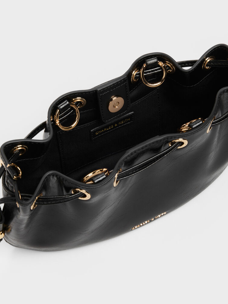 حقيبة دلو صغيرة برباط من ميني موكسي, أسود, hi-res