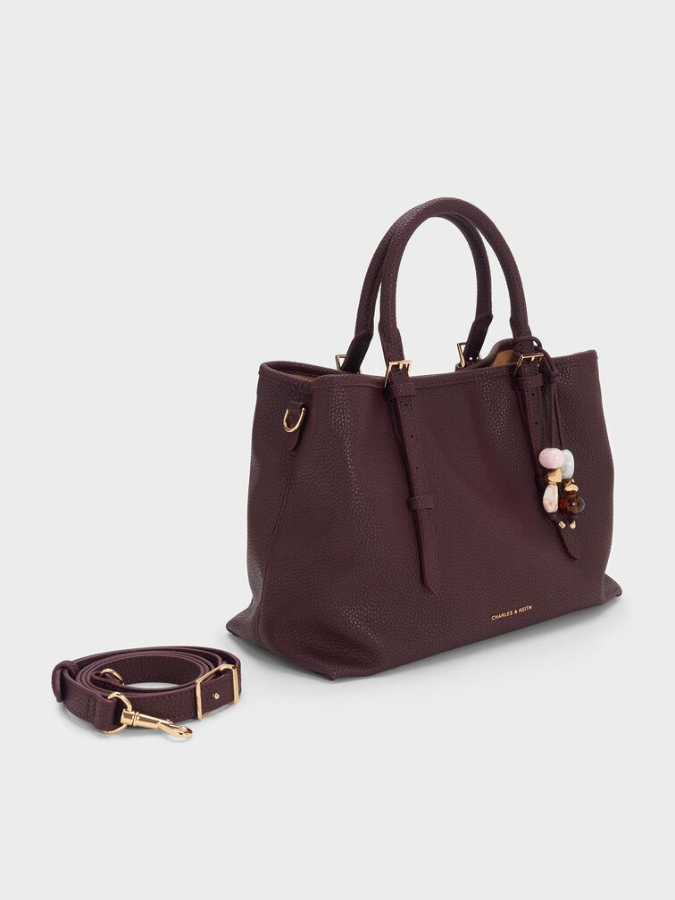 Baral Bead-Charm Tote Bag, Wineberry Red, hi-res