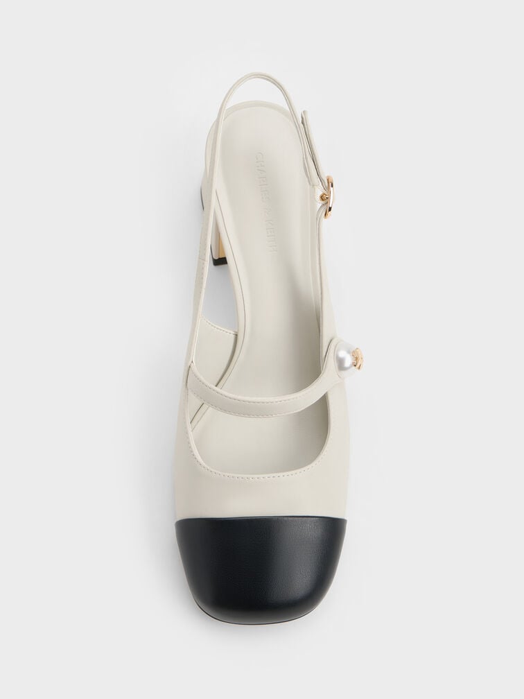 Aeryn Pearl Slingback Pumps, Chalk, hi-res