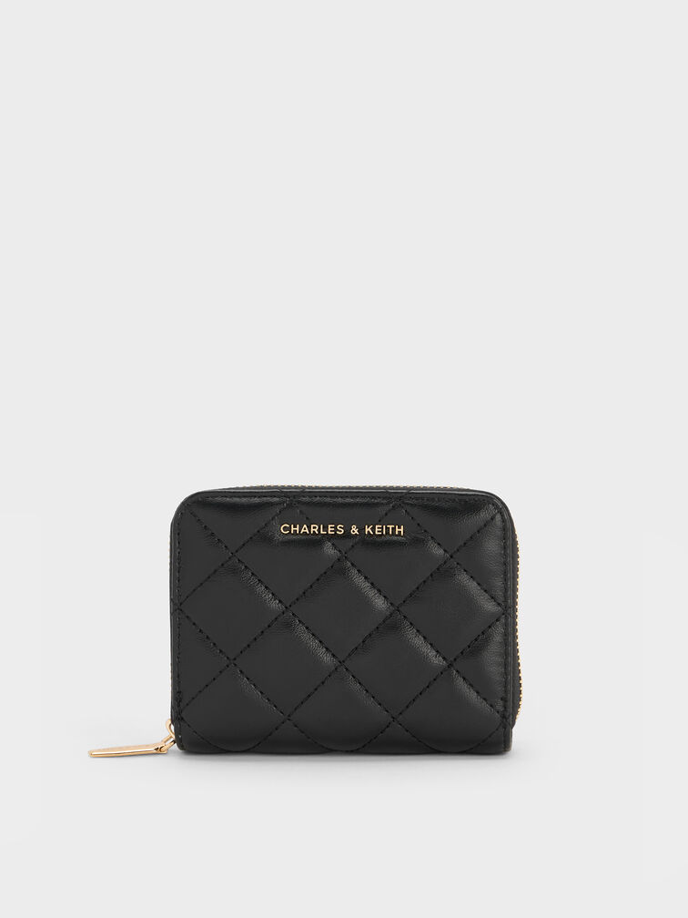 محفظة ألفا بتصميم مبطّن بسحّاب محيط, أسود, hi-res