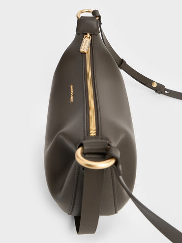 حقيبة كالا بتصميم هلالي أنيق, طحلبي داكن, hi-res