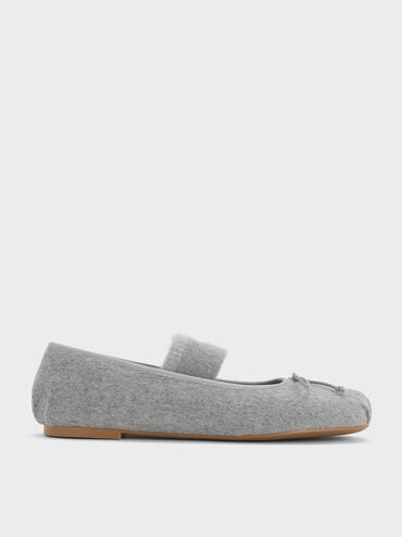 Winona Felt Mary Jane Flats, Light Grey, hi-res