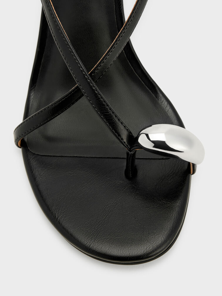 Raina Toe-Ring Heeled Sandals, Black, hi-res