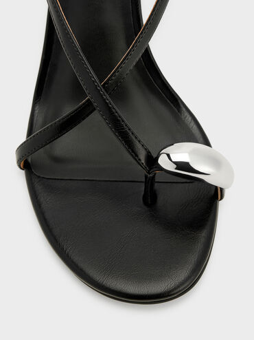 Raina Toe-Ring Heeled Sandals, Black, hi-res
