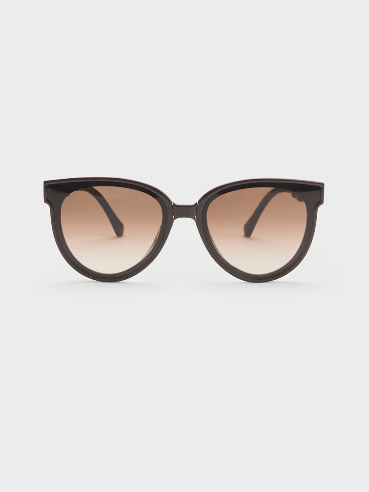 Brea Foldable Aviator Sunglasses, Espresso Brown, hi-res
