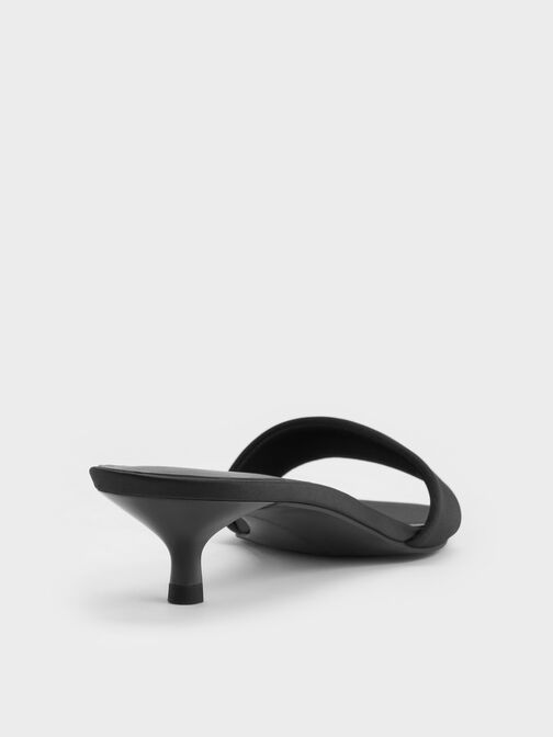 حذاء ميول سوزي من بوليستر معاد تدويره بكعب قصير, أسود خشن, hi-res