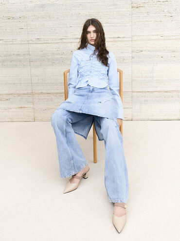 Lando Heeled Mules, Chalk, hi-res