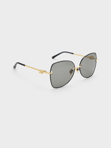 Sable Knot Butterfly Sunglasses, Black, hi-res