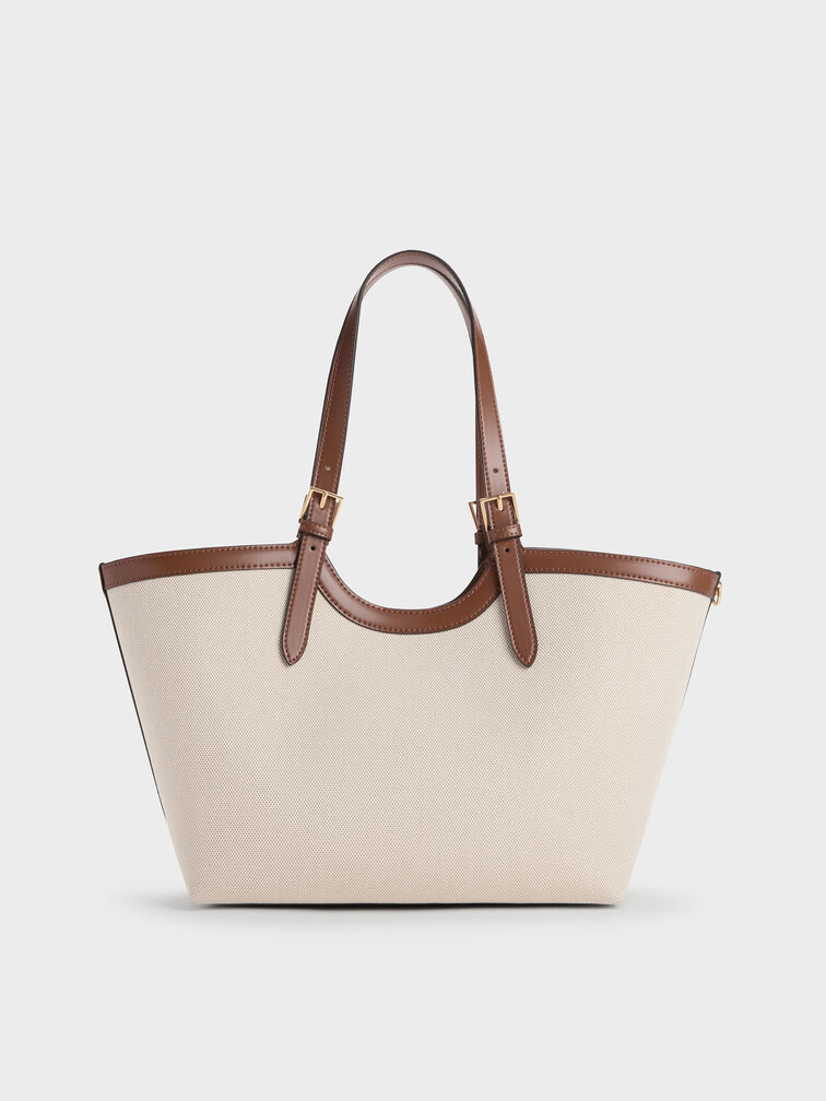 حقيبة حمل قماشية كبيرة الحجم من إينولا, شوكولاتي, hi-res