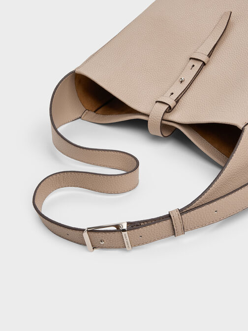 Beryl Belted Hobo Bag, Taupe, hi-res