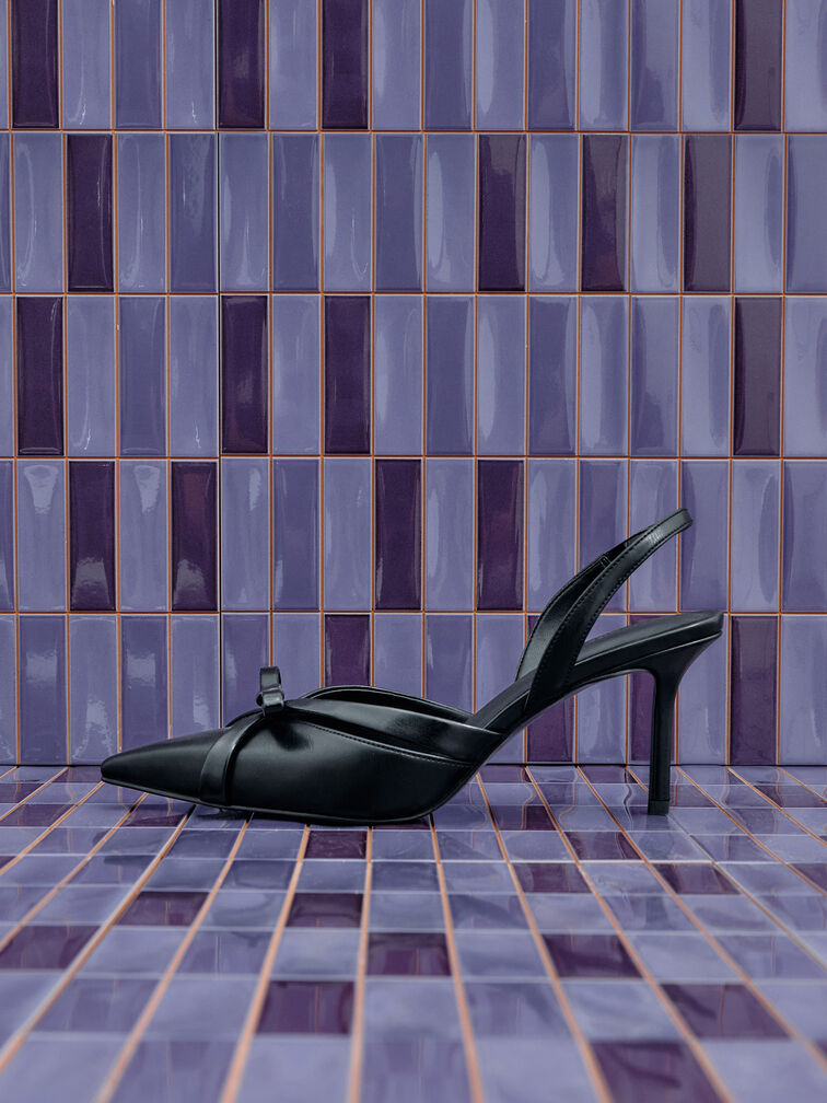 Kaleen Slingback Stilettos, Black, hi-res
