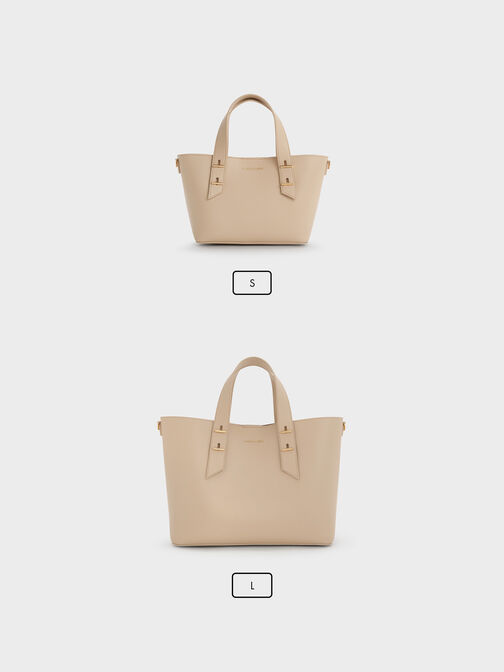 شنطة توت شانيا, بيج مخملي, hi-res