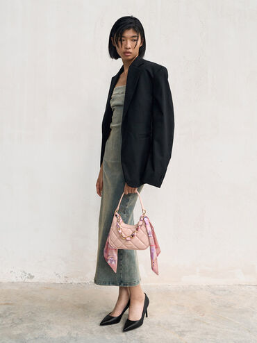 Mini Alcott Scarf Handle Quilted Bag, Pink, hi-res