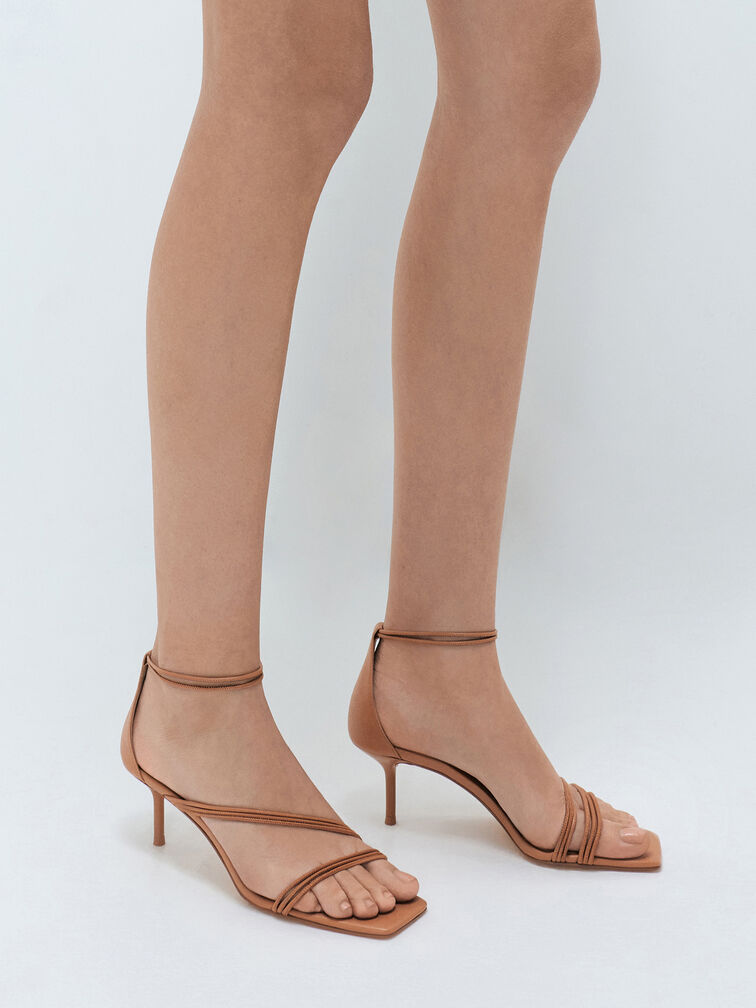 Fianna Ankle-Strap Stiletto Sandals, Tan, hi-res