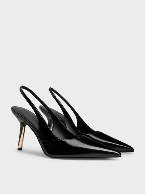 Taylen Slingback Pumps, Black Boxed, hi-res
