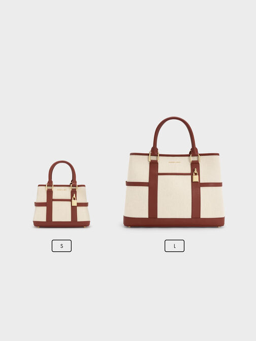 شنطة توت سكوتي من الكانفاس, قرميدي, hi-res