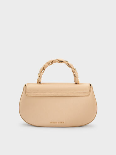 حقيبة إيليان من الساتان, شامباني, hi-res