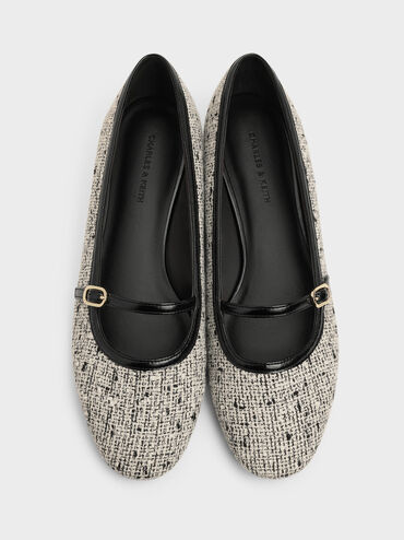 حذاء ماري جين تويد بحزام بمشبك, متعدد الألوان, hi-res