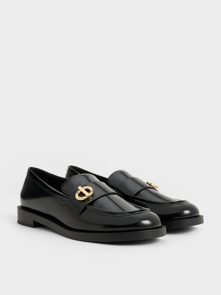 Marley Metallic-Accent Loafers, Black Boxed, hi-res