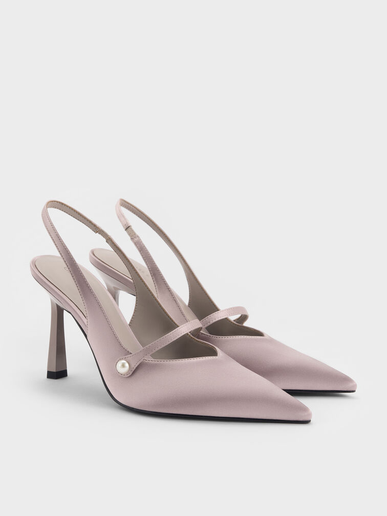 Helena Pearl Pointed Slingback Pumps, Mauve, hi-res