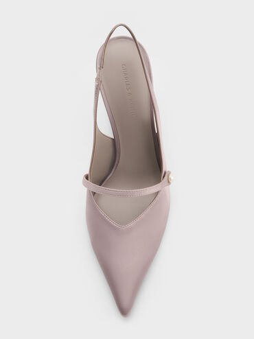 Helena Pearl Pointed Slingback Pumps, Mauve, hi-res