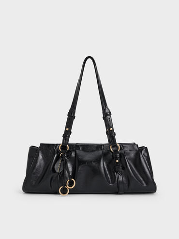 Britton Elongated Shoulder Bag, Black, hi-res