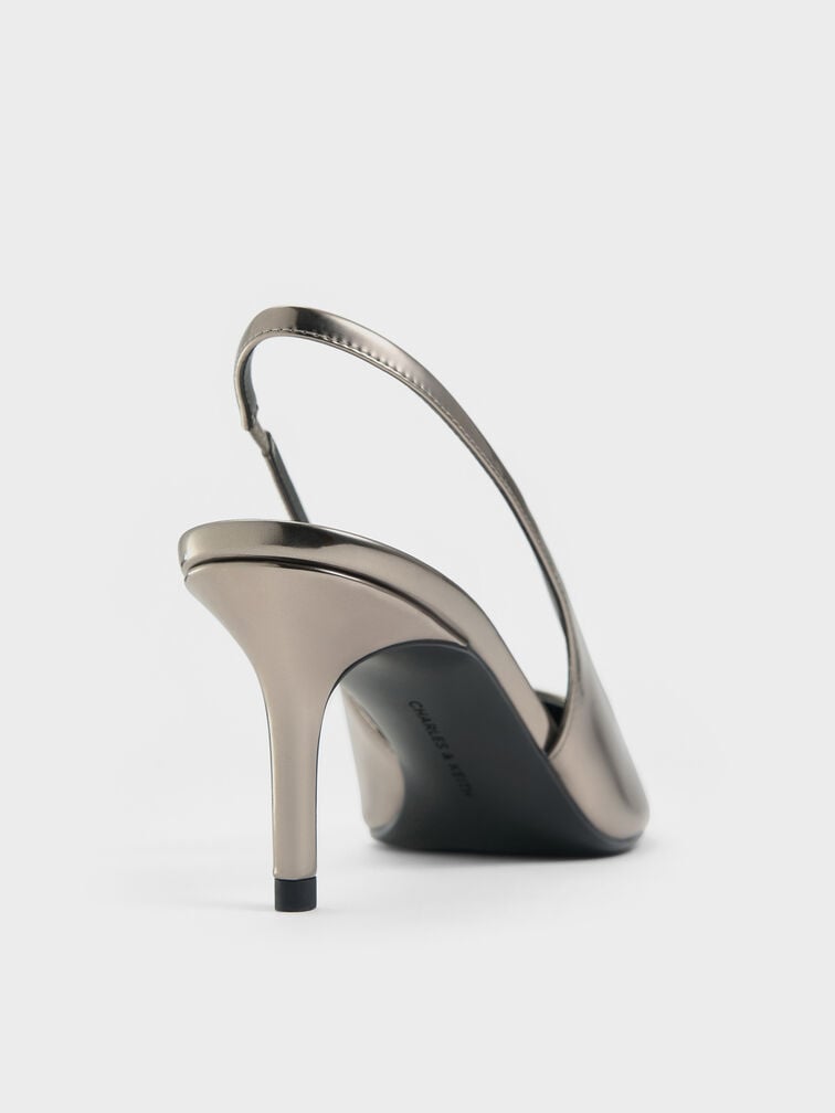 كعب بحزام خلفي ومقدمة مدببة, رمادي بيوتر, hi-res