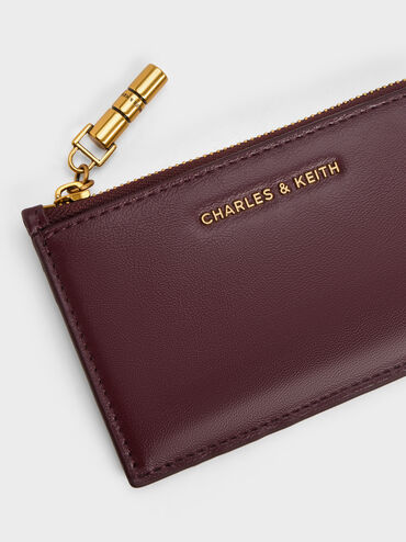 Cesia Zip-Around Card Holder, Wineberry Red, hi-res