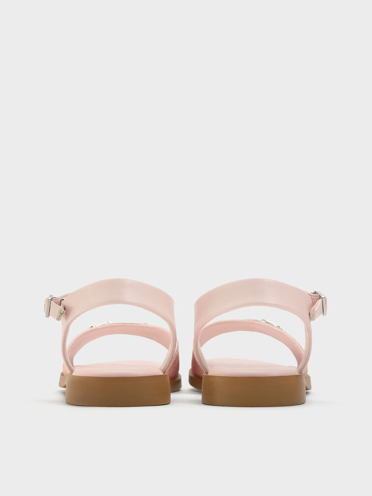 Girls' Erinna Glittered Metallic-Accent Sandals, Light Pink, hi-res
