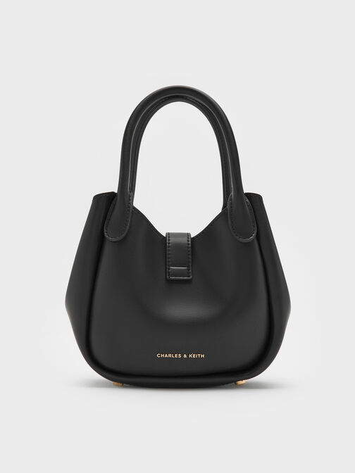 Agatha Chain-Accent Tote Bag, Black, hi-res