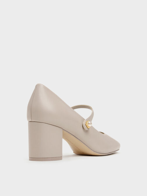 Marie Pearl Mary Jane Pumps, Taupe, hi-res