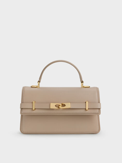 Arlet Belted Top Handle Bag, Taupe, hi-res