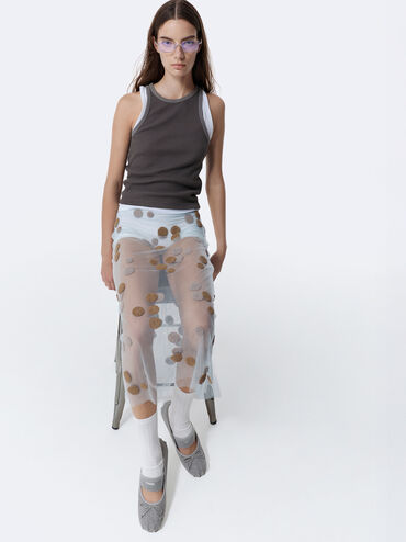 Winona Felt Mary Jane Flats, Light Grey, hi-res