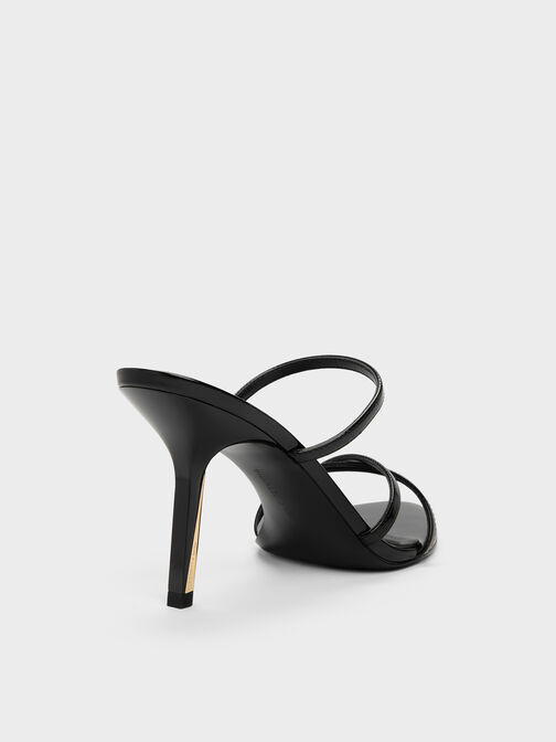 Taylen Strappy Heeled Mules, Black Boxed, hi-res