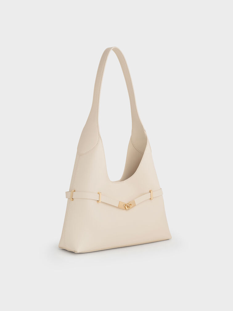 Arlet Metallic-Accent Belted Hobo Bag, Cream, hi-res