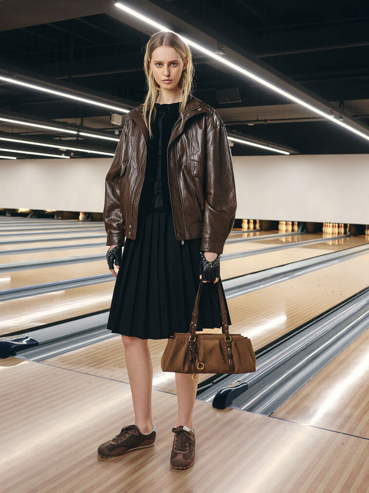 Britton Elongated Shoulder Bag, Mocha Brown, hi-res